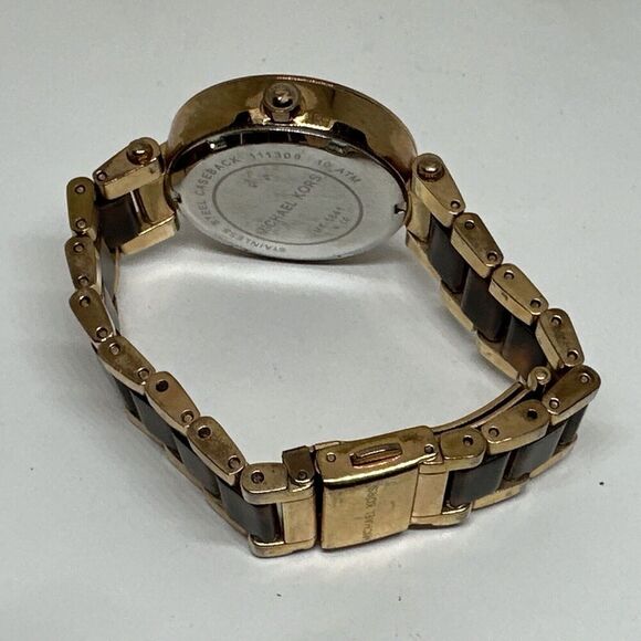 Michael Kors MK5841 Women's Two Tone Analog Rose Dial Quartz Wrist Watch NUL64 - Picture 10 of 11